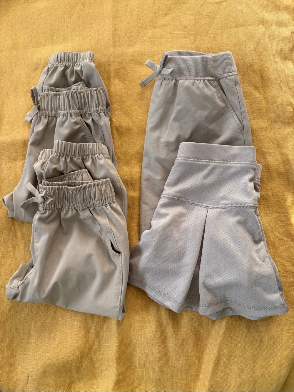Girls 4t Khaki Activewear Uniform Pants & Skort Bundle